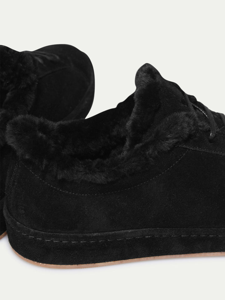 Men's suede sneakers - soft lining and lace-up fastening