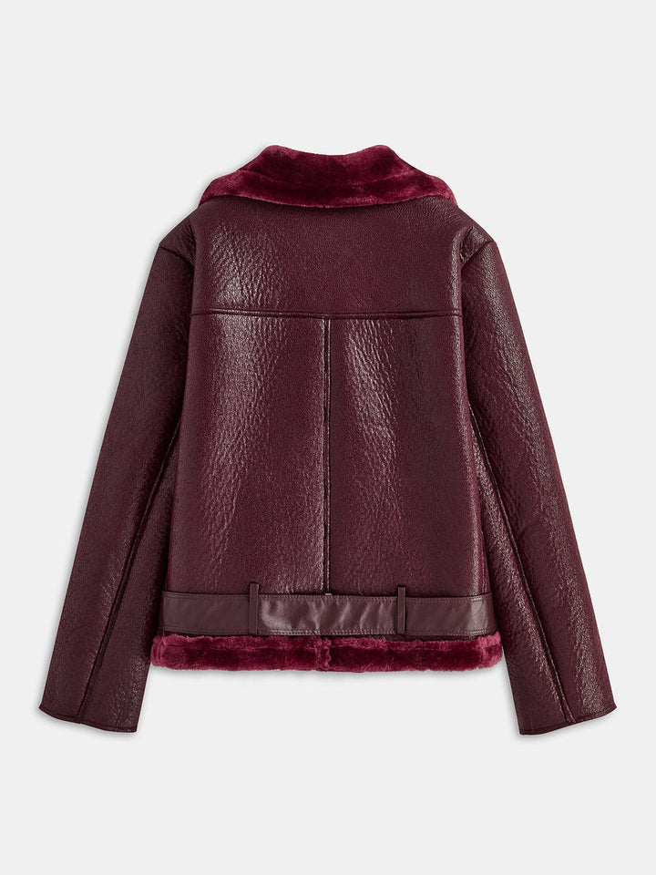 Veste Femme Biker Oversize Ceinturée Avec Fermeture Zippée Asymétrique