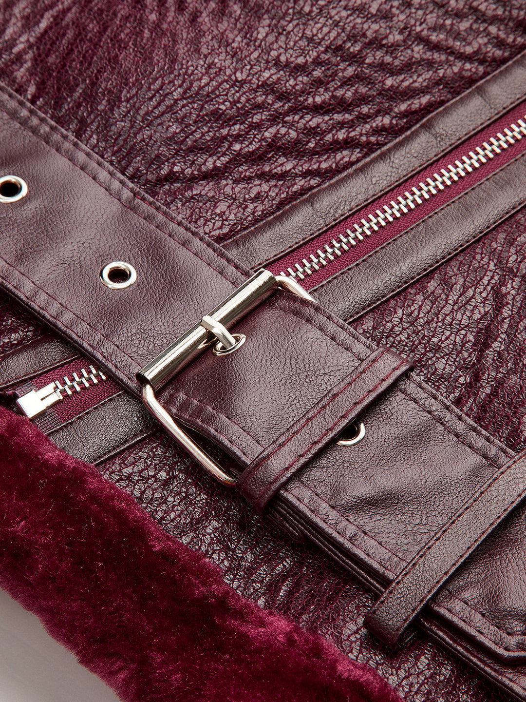 Veste Femme Biker Oversize Ceinturée Avec Fermeture Zippée Asymétrique