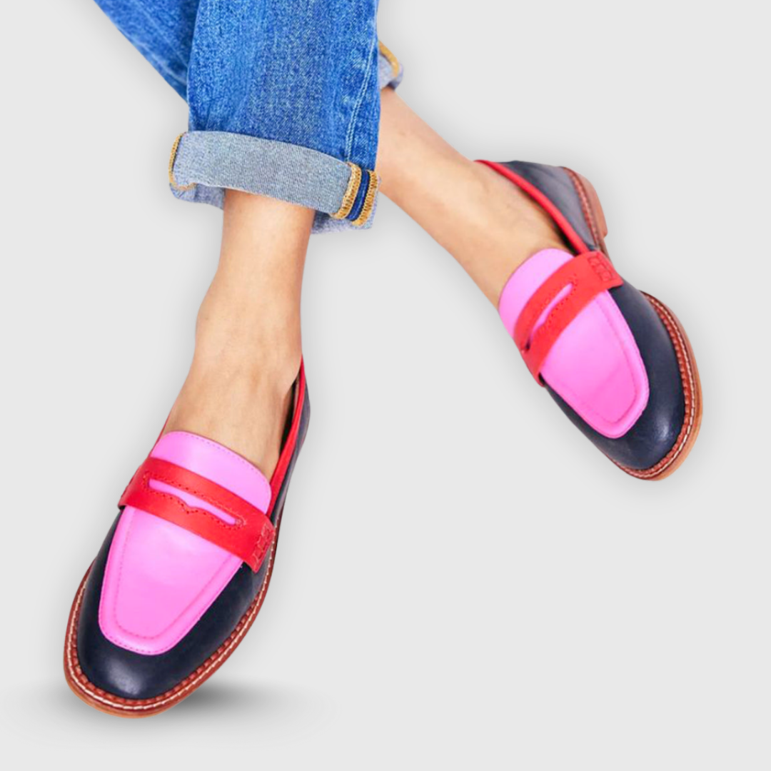 Mocassins Femme Bicolores Contrastés