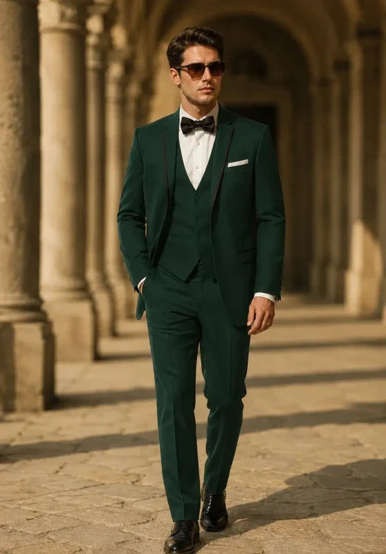 Costume 3 pièces en tissu premium coupe régulière pour homme pour mariage