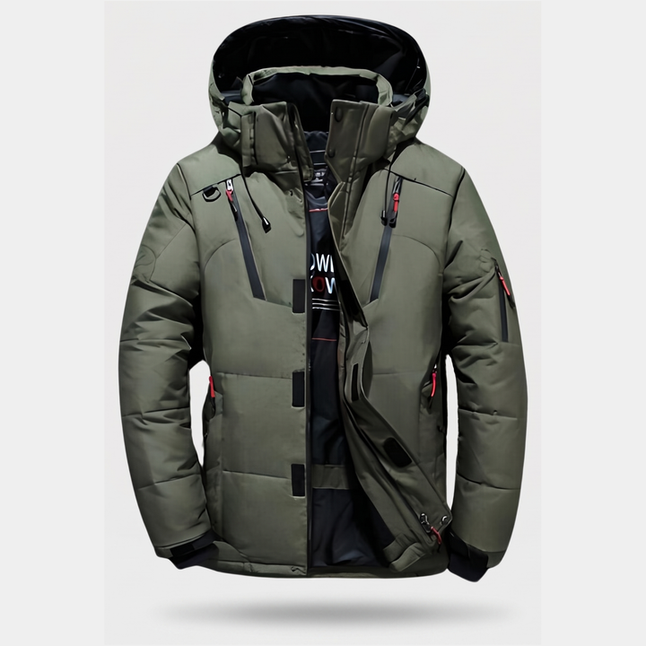 Doudoune Homme à Capuche Amovible Multi Poches Zippées