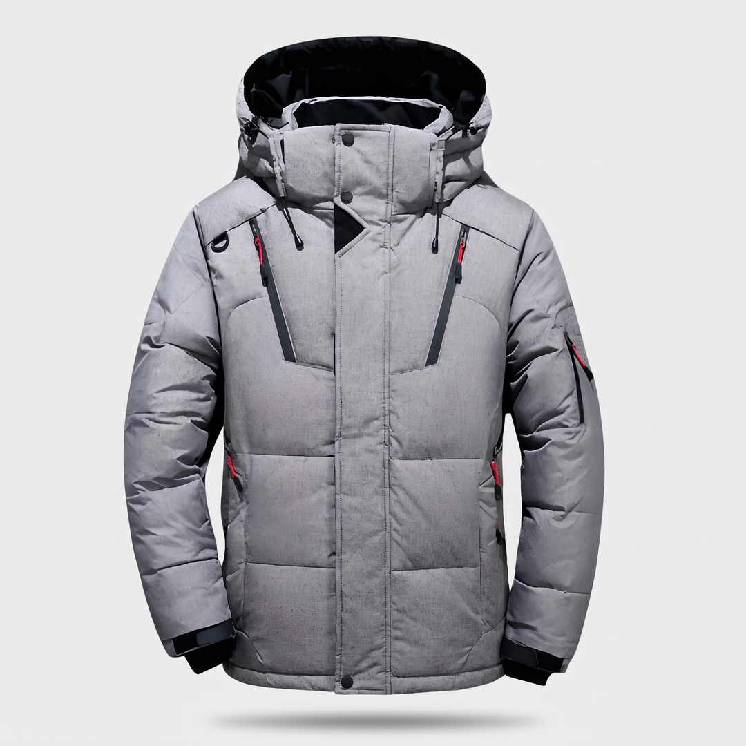 Doudoune Homme à Capuche Amovible Multi Poches Zippées