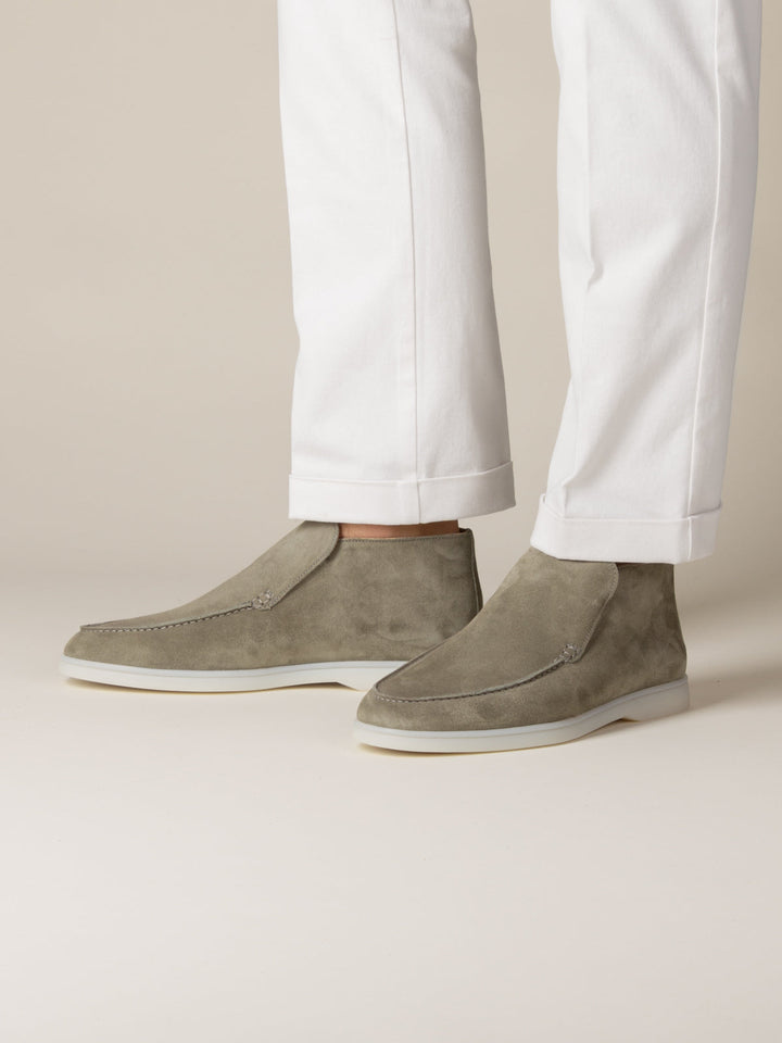 Mocassini da uomo medio-alti in camoscio - Suola in gomma