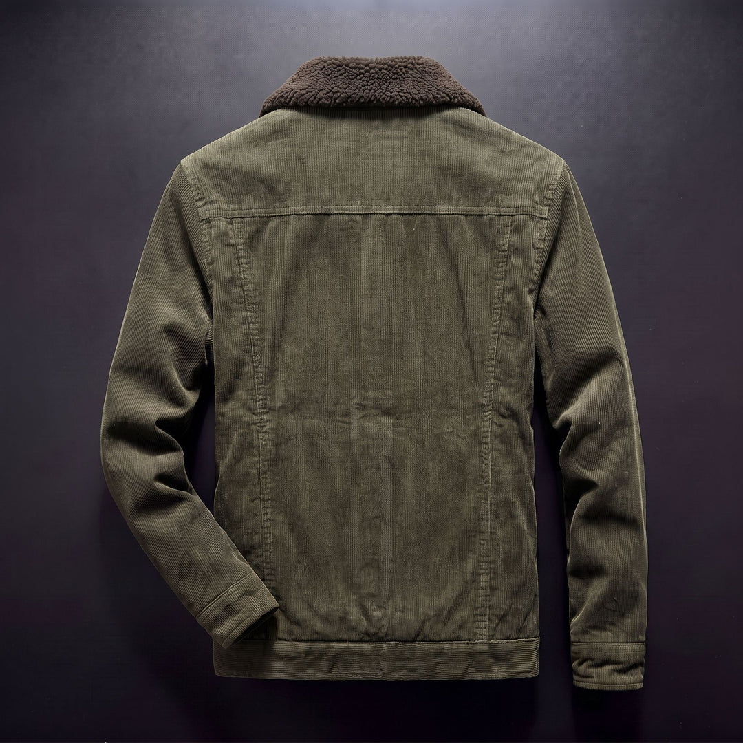 Veste en Velours Côtelé Homme Doublée Sherpa Boutonnée