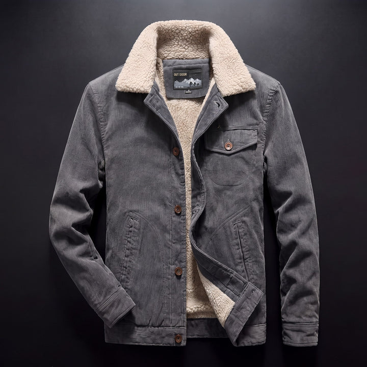 Veste en Velours Côtelé Homme Doublée Sherpa Boutonnée