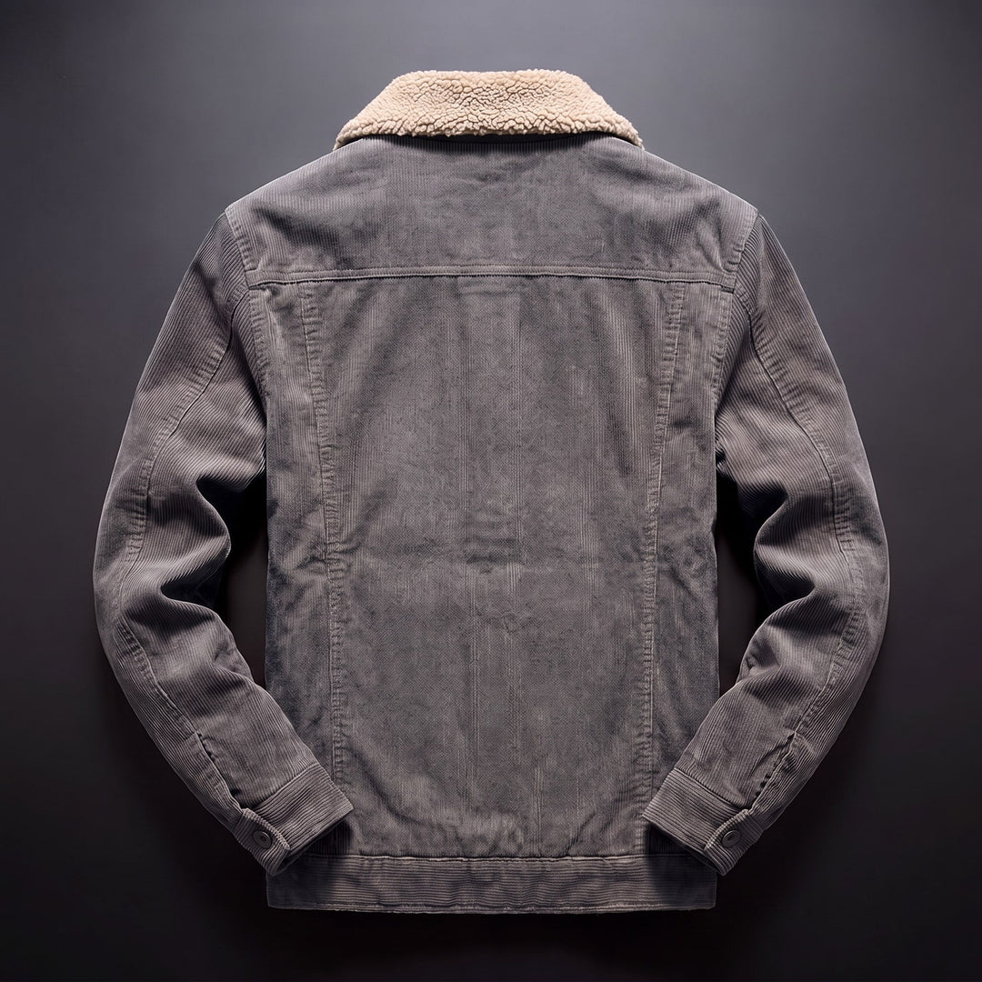 Veste en Velours Côtelé Homme Doublée Sherpa Boutonnée