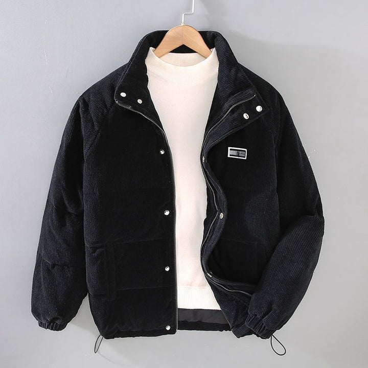 Chaqueta acolchada de hombre de pana con botones a presión