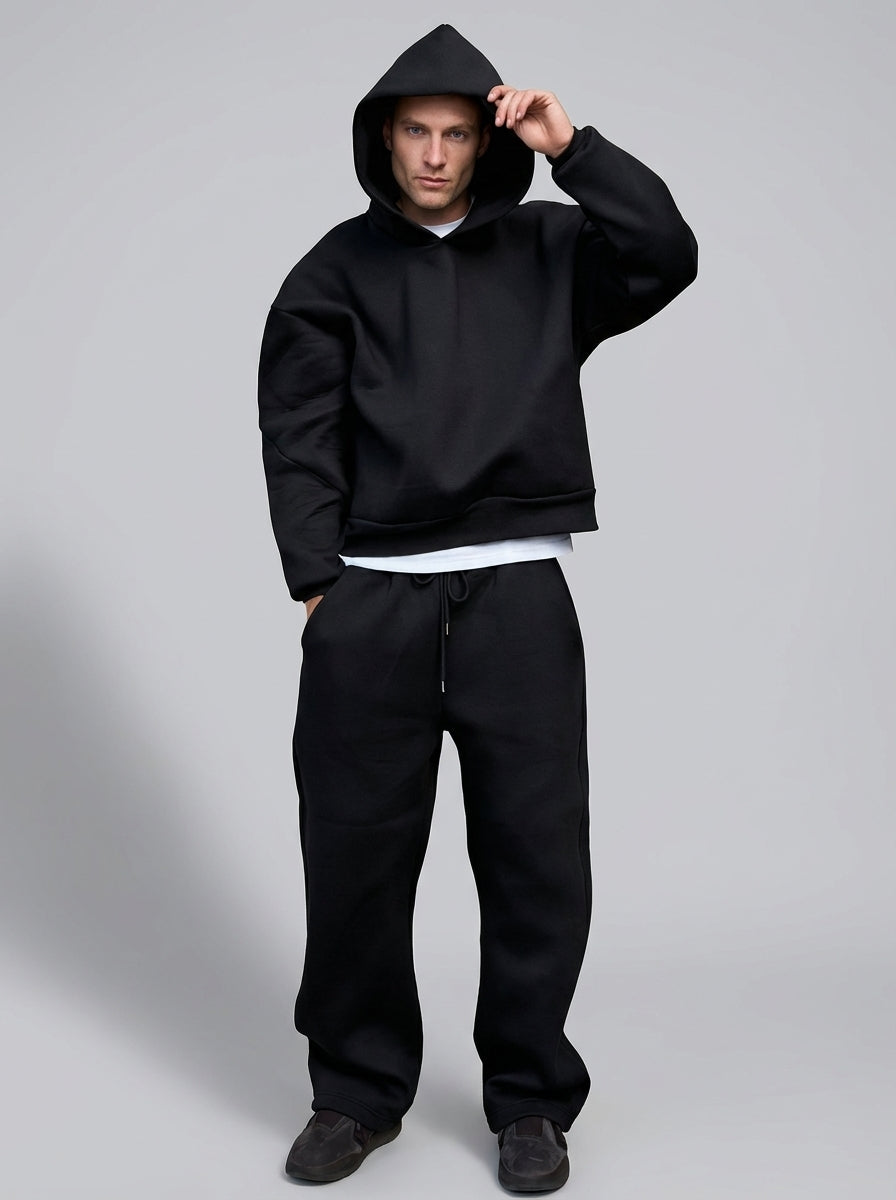 Oversized herenset met capuchon en joggingbroek met trekkoord