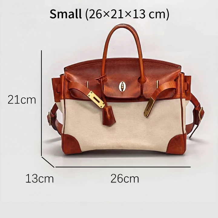 Sac de Voyage – Cuir Pleine Fleur & Toile Résistante aux Éclaboussures