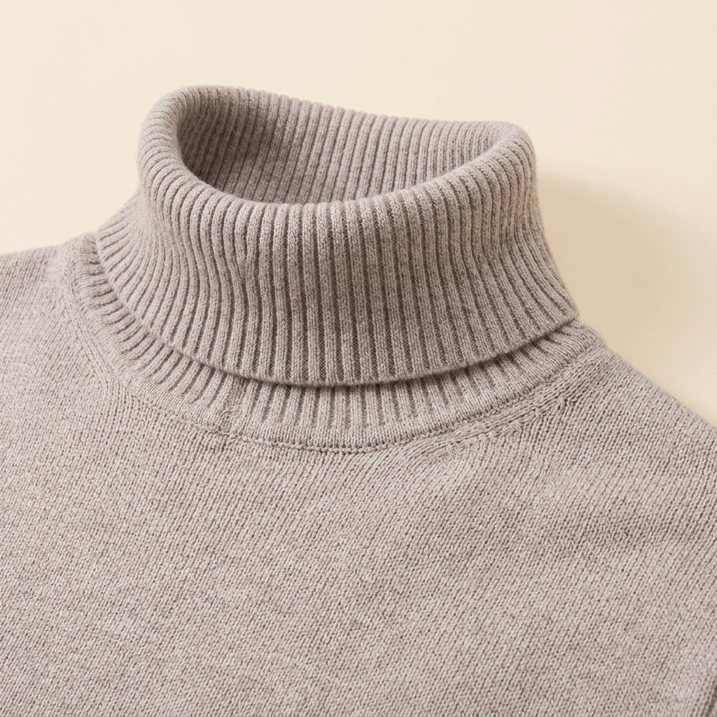 Maglione da uomo slim fit a collo alto in maglia fine