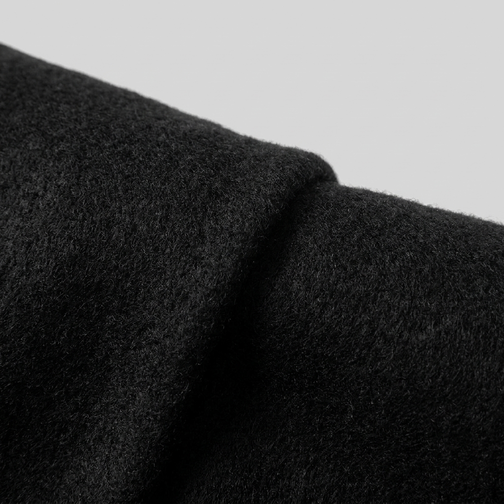 Cappotto lungo da donna monopetto con collo a revers dentellato e chiusura con bottoni
