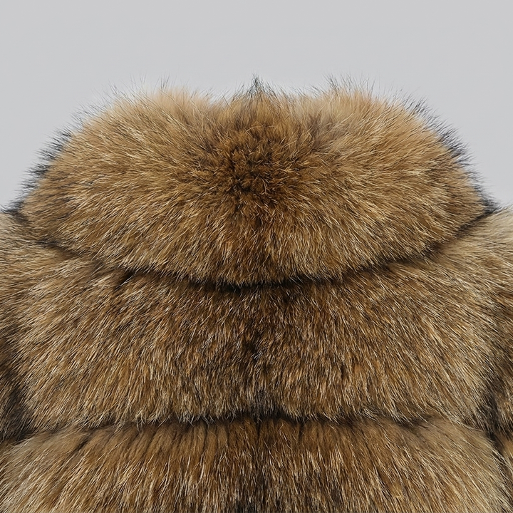 Manteau Femme Courte En Fausse Fourrure Coupe Ajustée Manches Longues