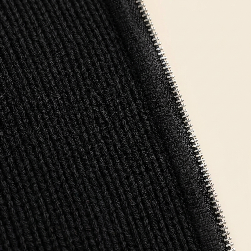 Cardigan Homme Zippé à Col Montant avec Poches Latérales