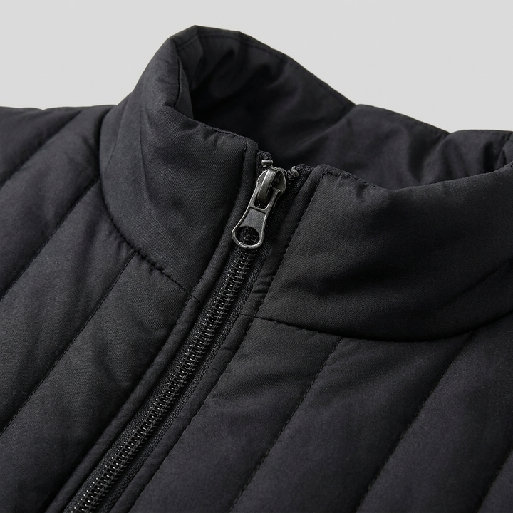 Gilet riscaldato da donna con USB, senza maniche, collo alto e temperatura regolabile