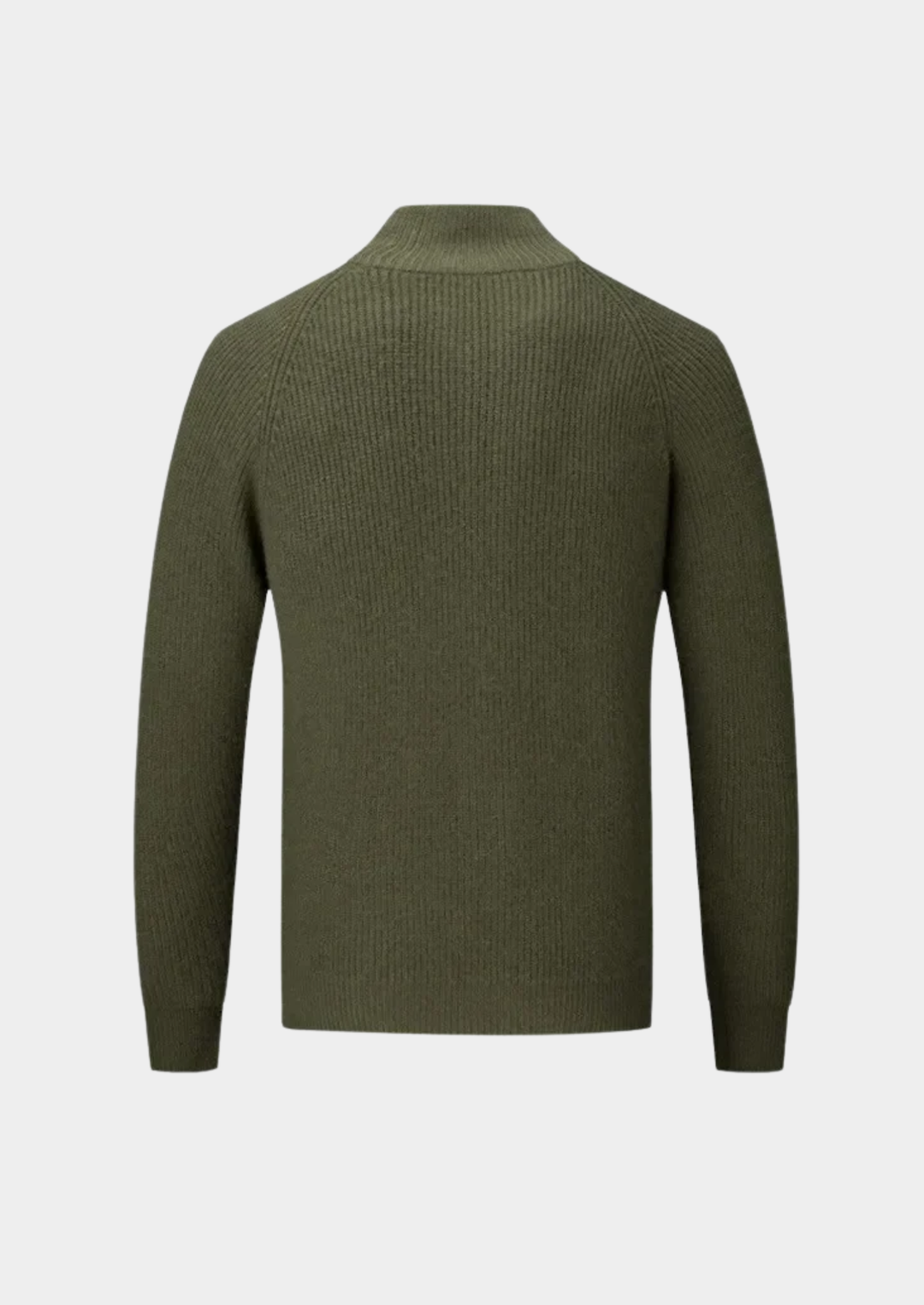 Cardigan da uomo in maglia con zip, texture a coste e collo alto