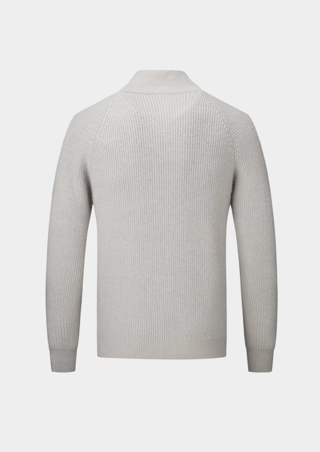 Cardigan da uomo in maglia con zip, texture a coste e collo alto