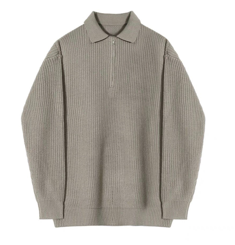 Klassischer Pullover mit Reißverschlusskragen