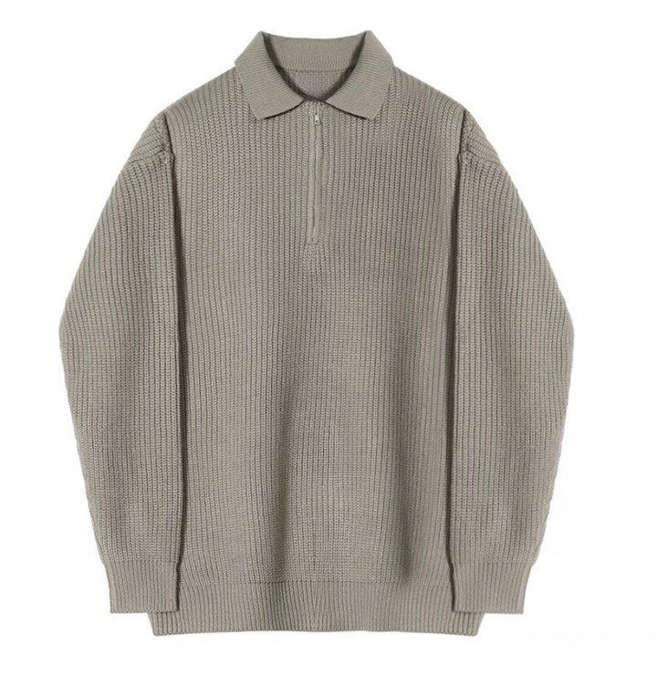 Klassischer Pullover mit Reißverschlusskragen