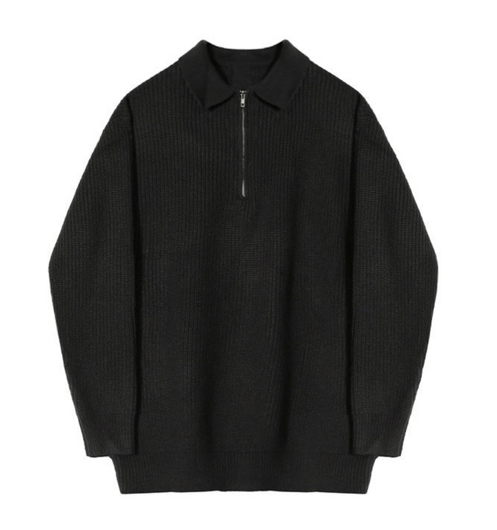 Klassischer Pullover mit Reißverschlusskragen