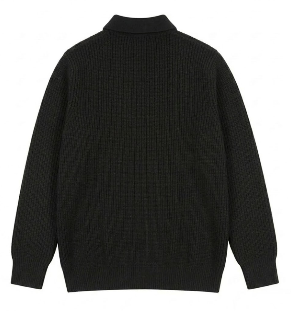 Klassischer Pullover mit Reißverschlusskragen
