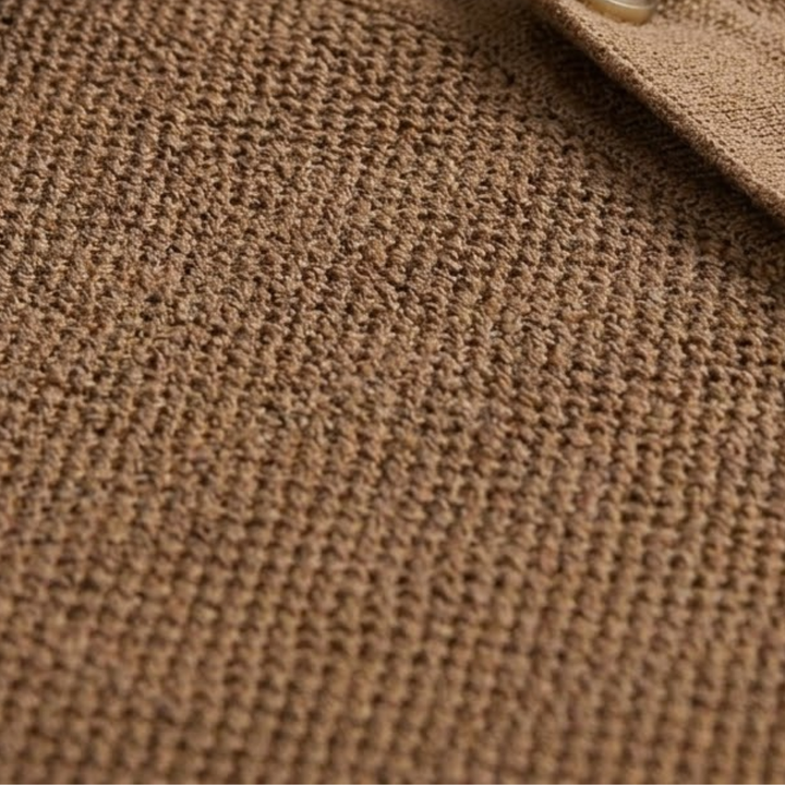Polo da uomo a maniche lunghe in maglia con colletto abbottonato e bordi a coste