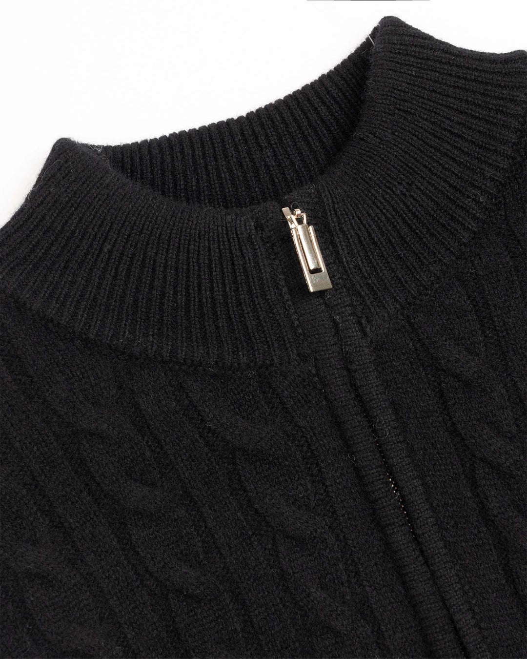 Halvzip-pullover i kashmir- og uldblanding til mænd
