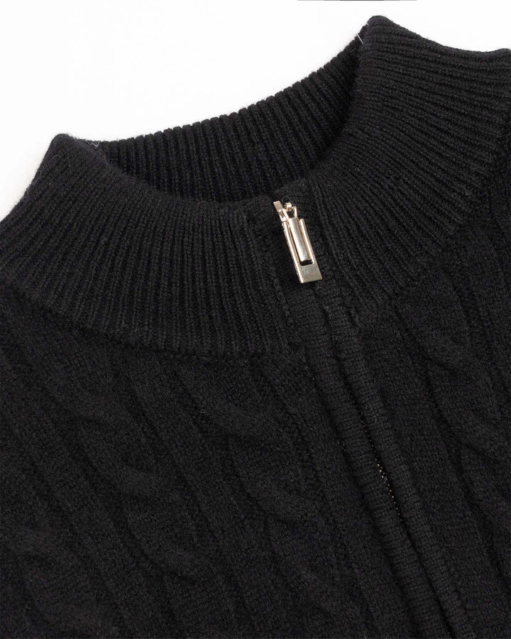 Halvzip-pullover i kashmir- og uldblanding til mænd