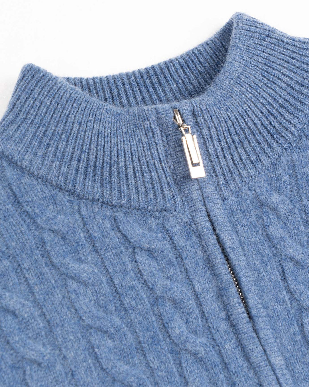 Halvzip-pullover i kashmir- og uldblanding til mænd