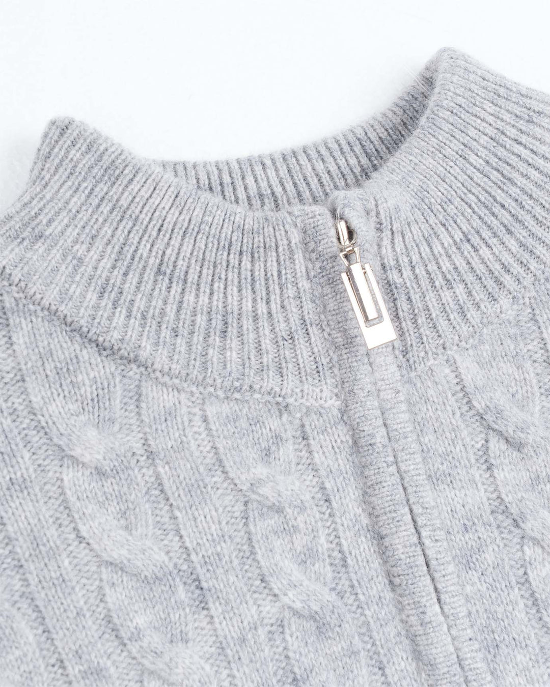 Halvzip-pullover i kashmir- og uldblanding til mænd