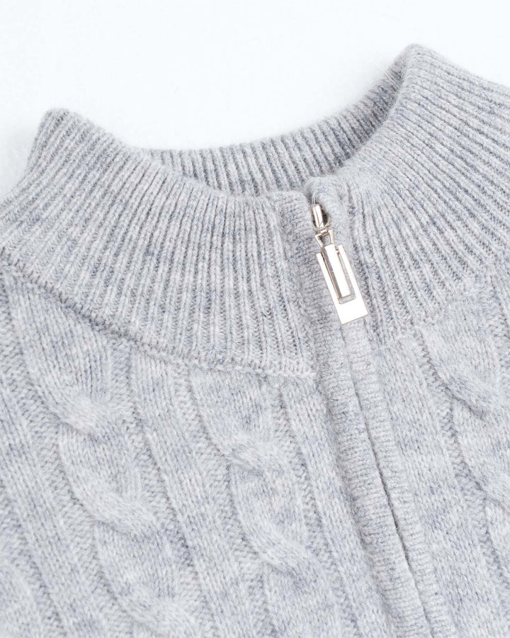 Halvzip-pullover i kashmir- og uldblanding til mænd