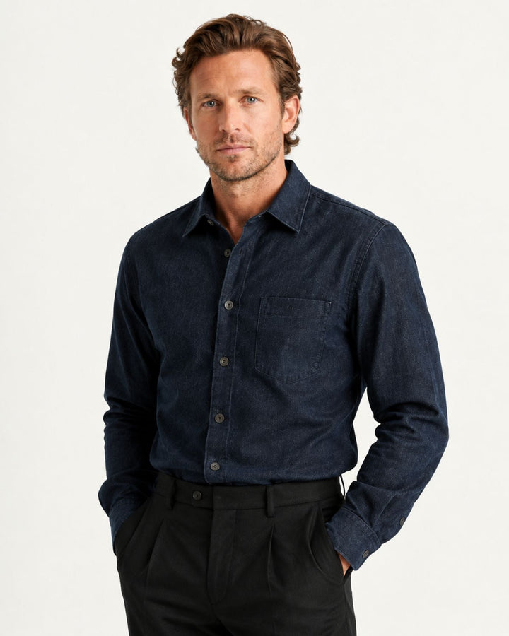 Men's Pull-On Dress Trousers with Straight Leg and Pleated Front