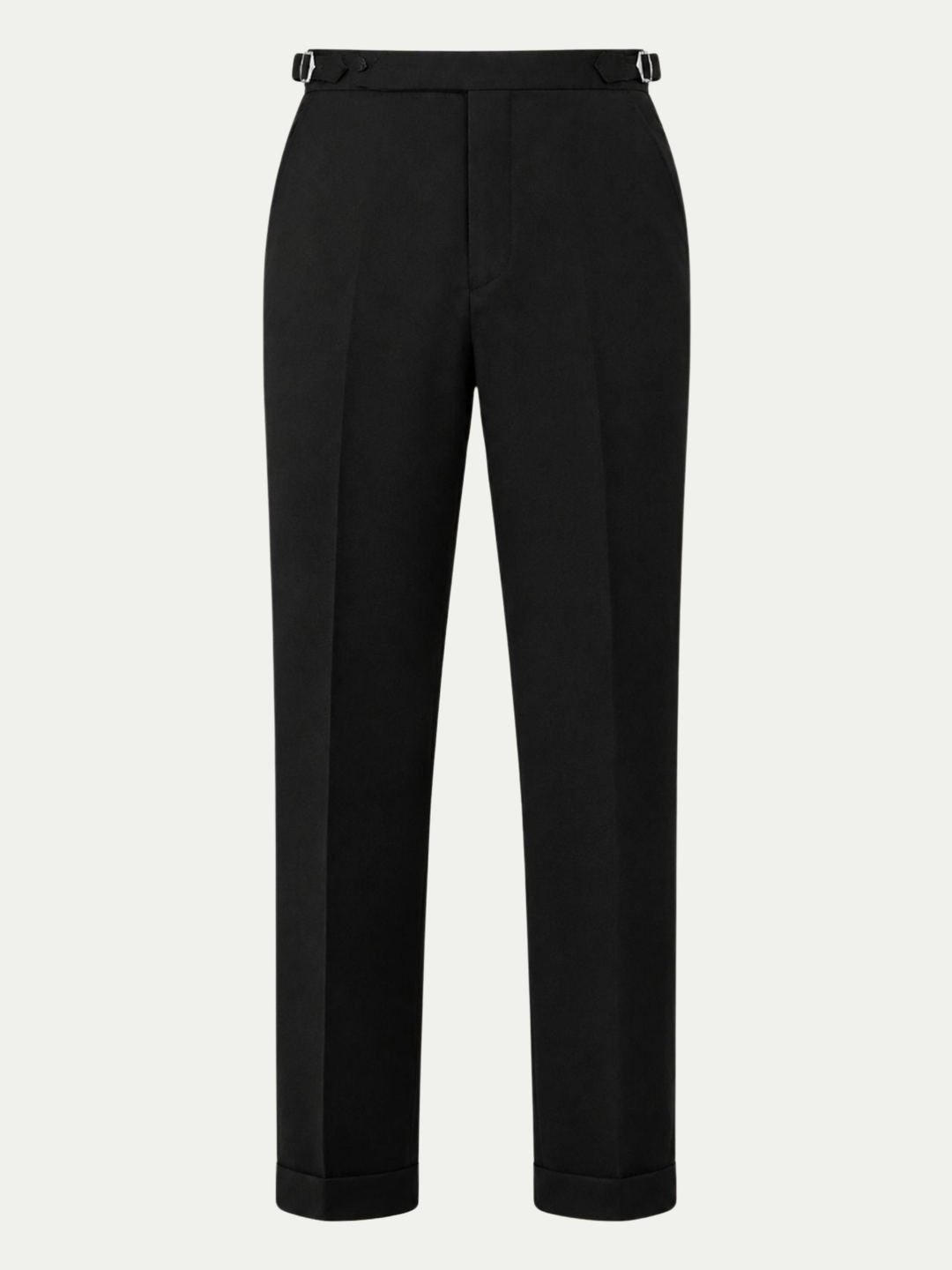 Men's Wool-Blend Dress Trousers with Tapered Leg and Flat Front