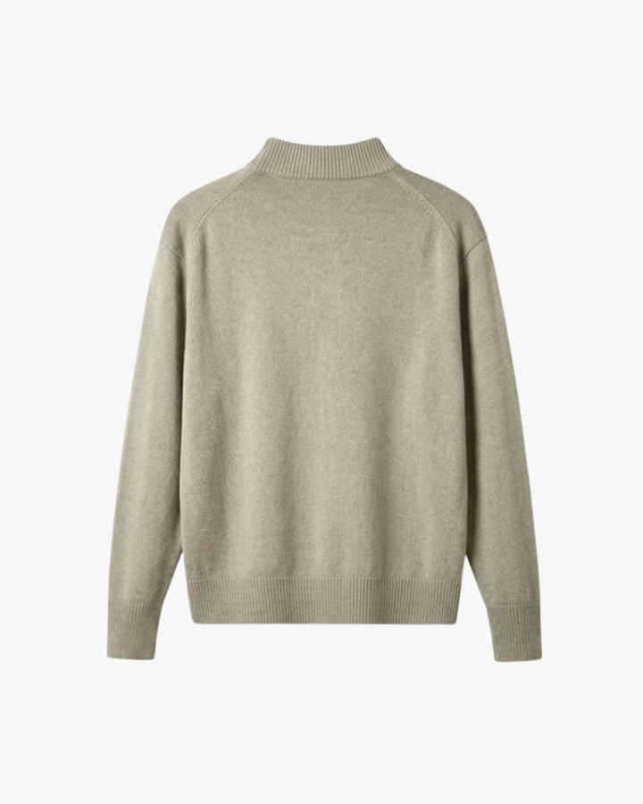 Herrenpullover aus Merinowollmischung mit Stehkragen und Rippbündchen