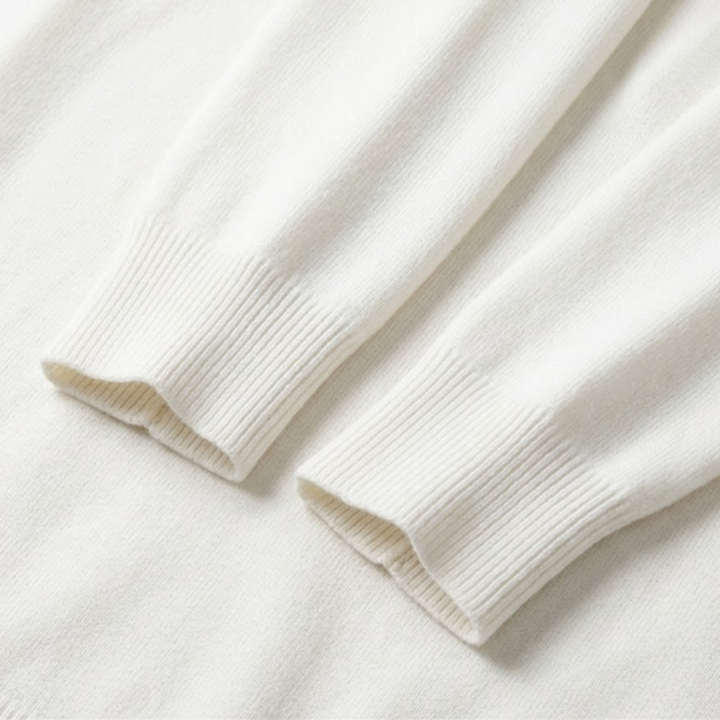 Polo Homme Manches Longues en Maille Coupe Slim avec Poignets Côtelés