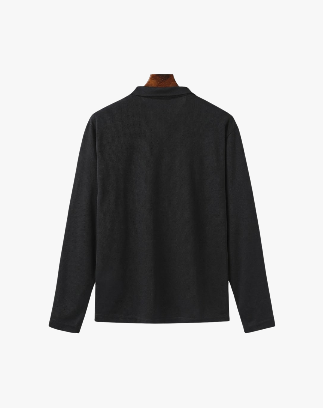 Langarm-Poloshirt für Herren aus Stretch-Strick mit Knopfleiste