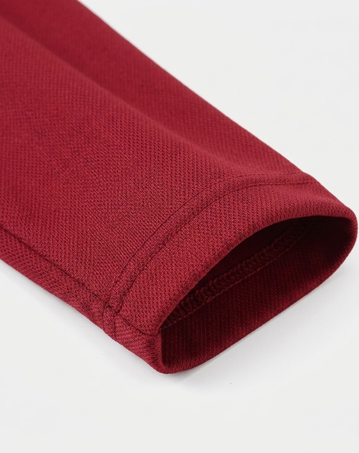 Langarm-Poloshirt für Herren aus Stretch-Strick mit Knopfleiste