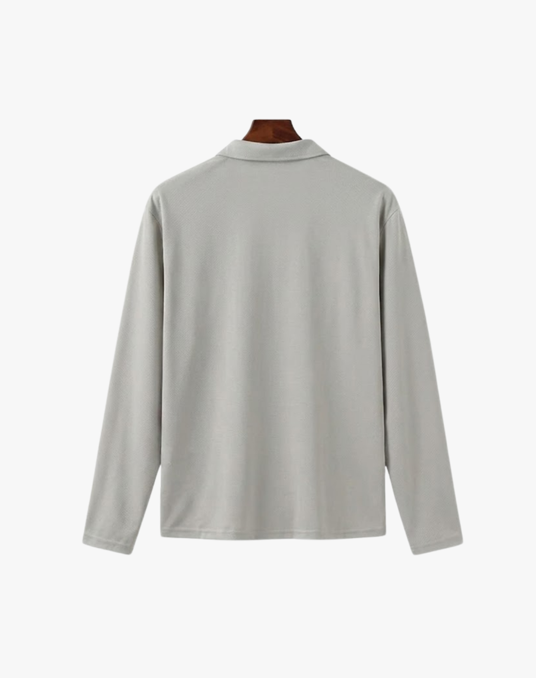 Langarm-Poloshirt für Herren aus Stretch-Strick mit Knopfleiste
