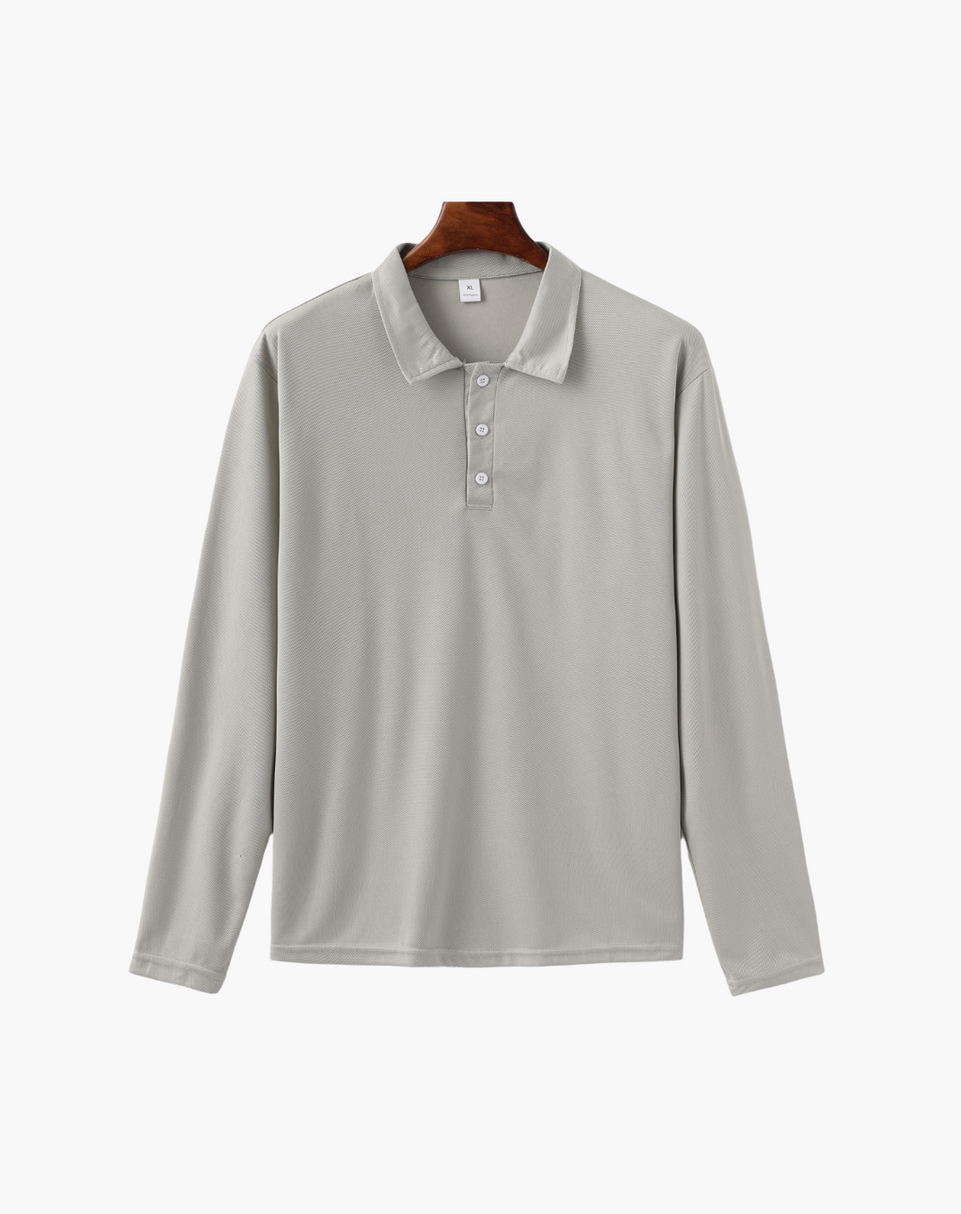 Langarm-Poloshirt für Herren aus Stretch-Strick mit Knopfleiste