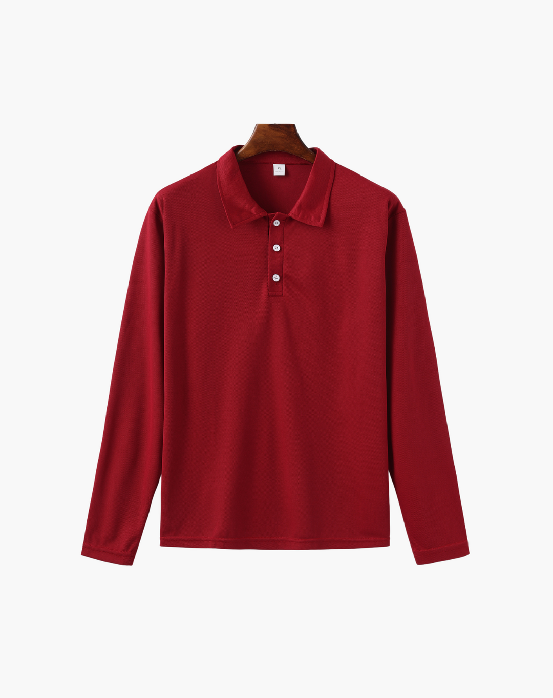 Langarm-Poloshirt für Herren aus Stretch-Strick mit Knopfleiste