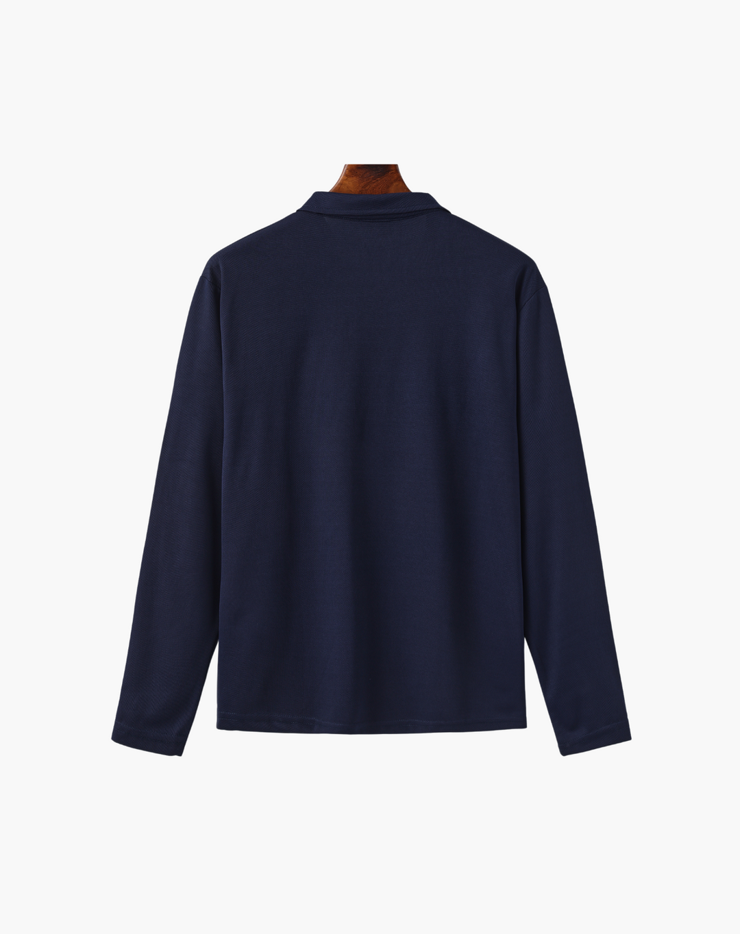 Langarm-Poloshirt für Herren aus Stretch-Strick mit Knopfleiste