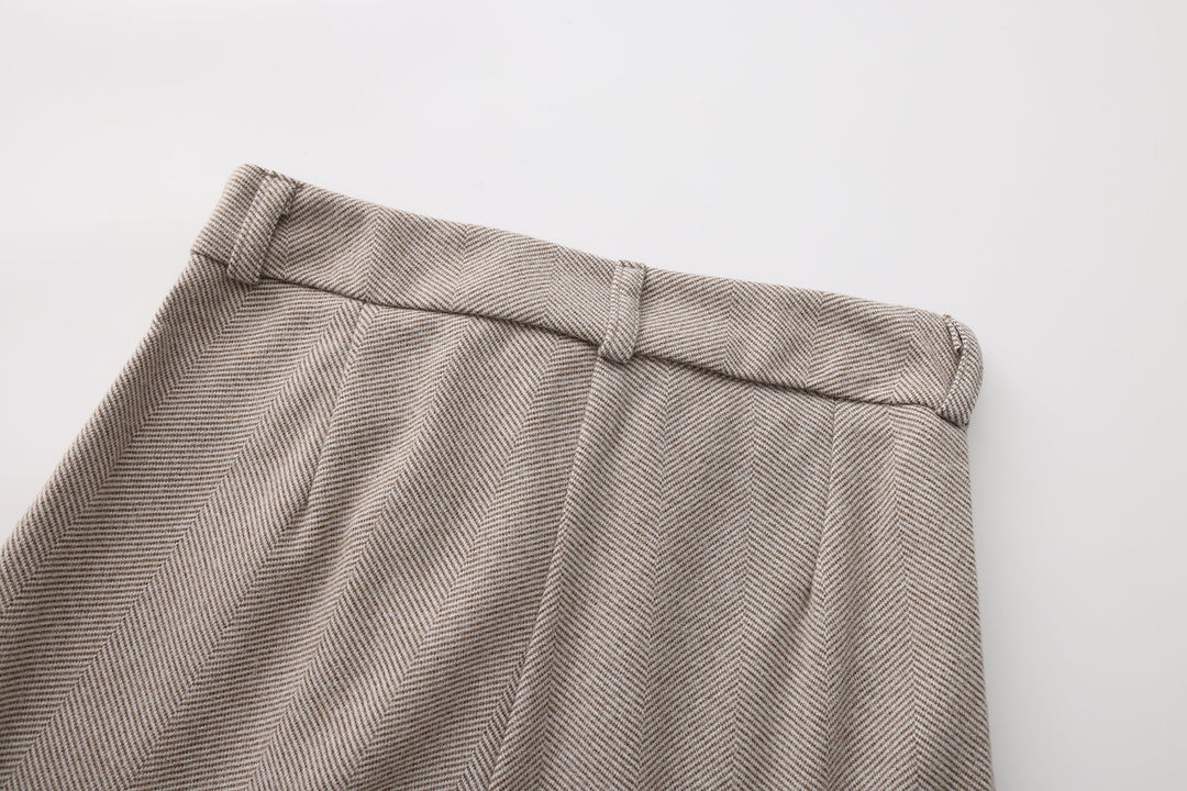 Pantalon Homme à Motif Chevrons avec Jambe Fuselée et Bouton Latéral