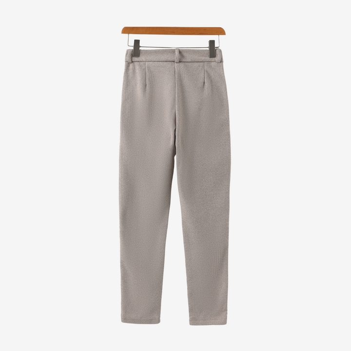 Pantalon Homme à Motif Chevrons avec Jambe Fuselée et Bouton Latéral