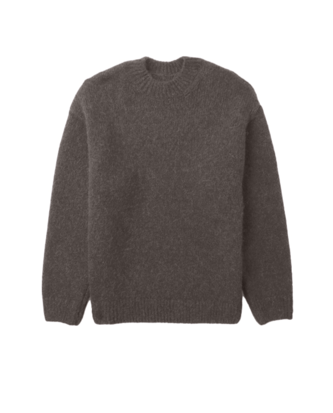 Pull Homme Col Rond en Maille Texturée avec Bordures Côtelées