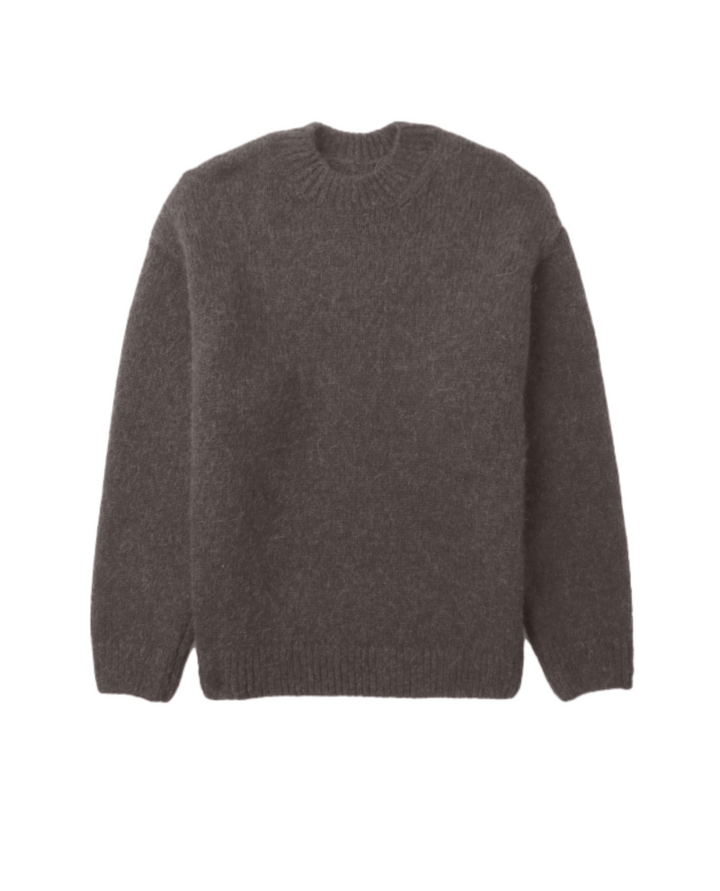 Pull Homme Col Rond en Maille Texturée avec Bordures Côtelées