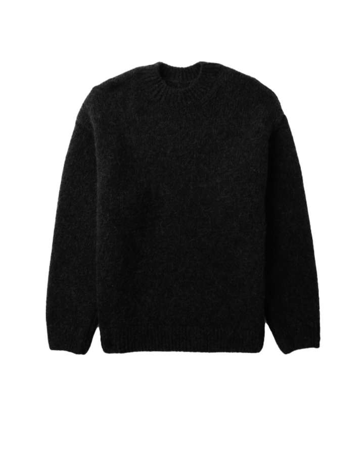 Pull Homme Col Rond en Maille Texturée avec Bordures Côtelées