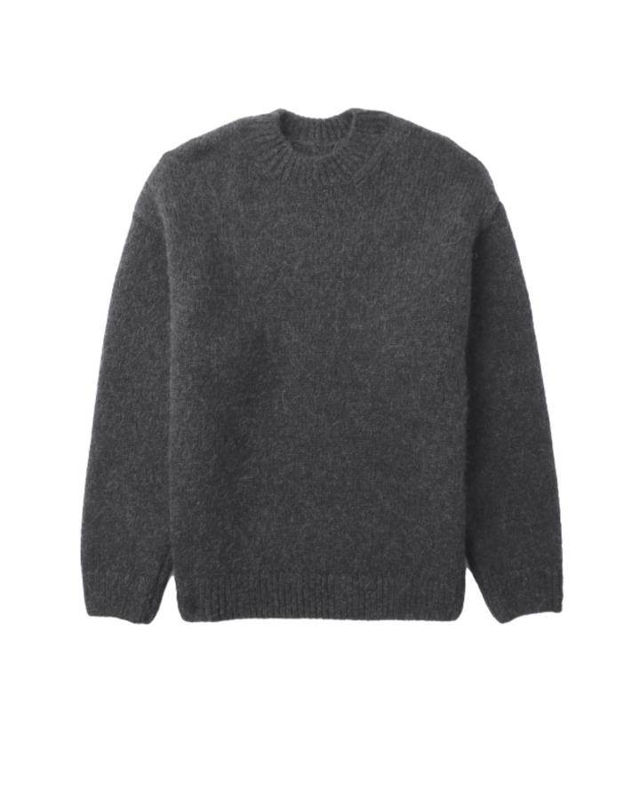 Pull Homme Col Rond en Maille Texturée avec Bordures Côtelées