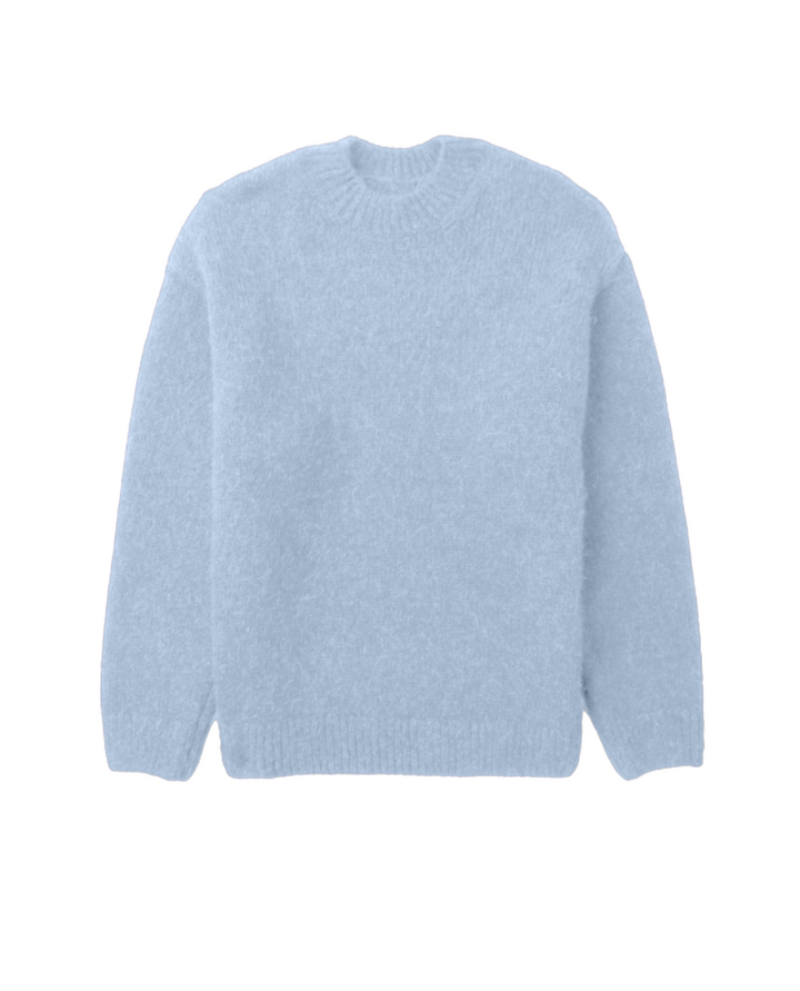 Pull Homme Col Rond en Maille Texturée avec Bordures Côtelées