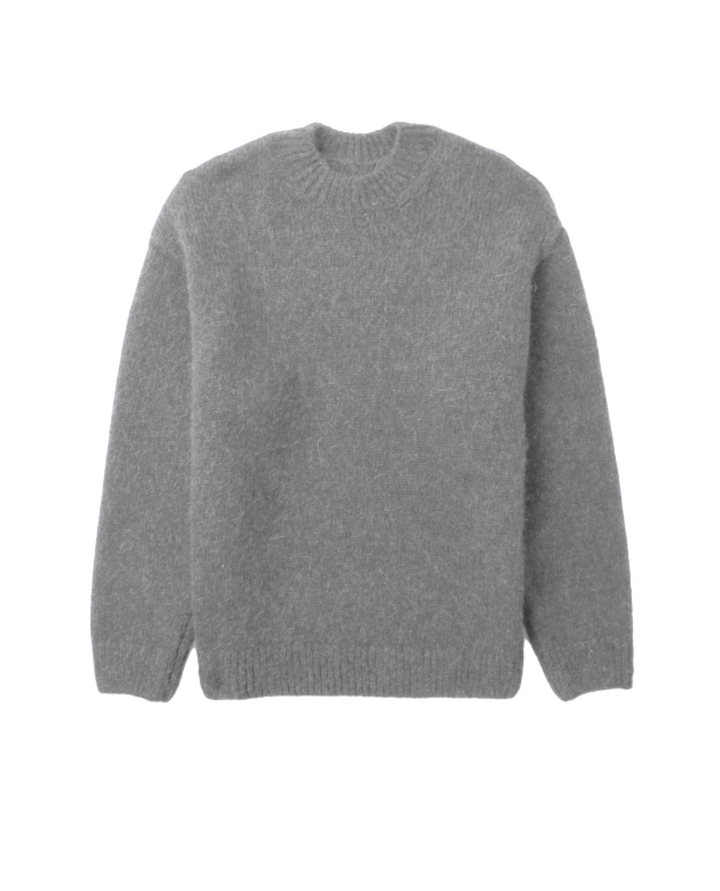 Pull Homme Col Rond en Maille Texturée avec Bordures Côtelées