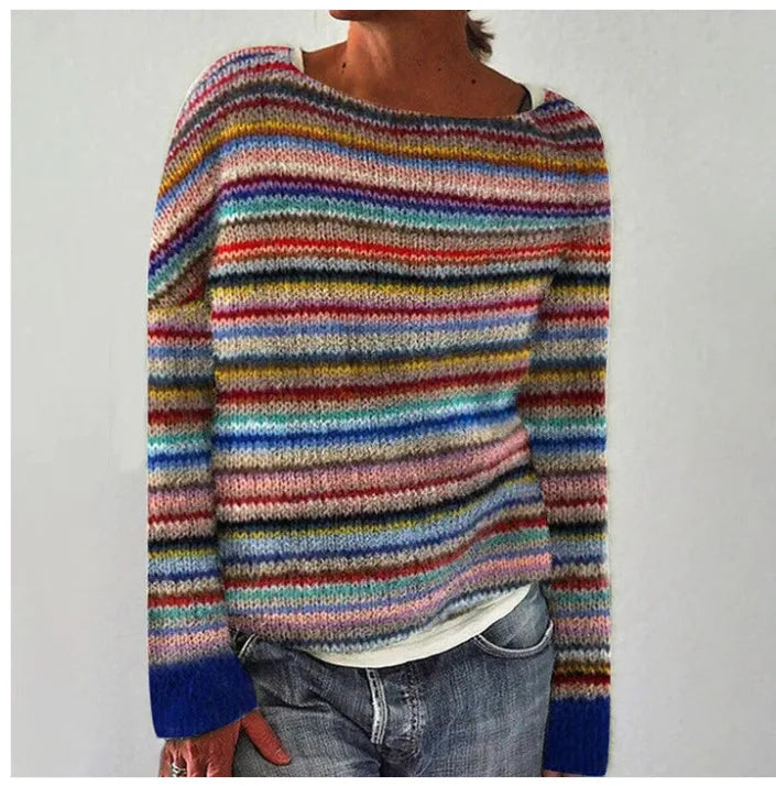 Pull Scandinave Coloré en Mélange de Laine